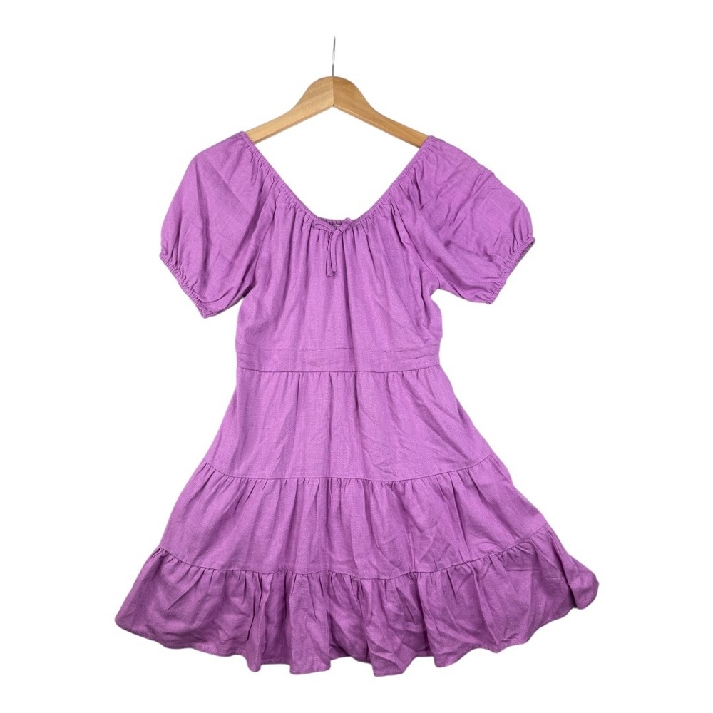 Chelsea & Violet Linen Blend Tiered Sundress size XL Big Girl Lavender Purple